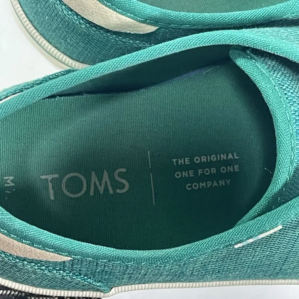 TOMS Paseo Canvas Sneakers – Teal Green – Men’s Size 7.5